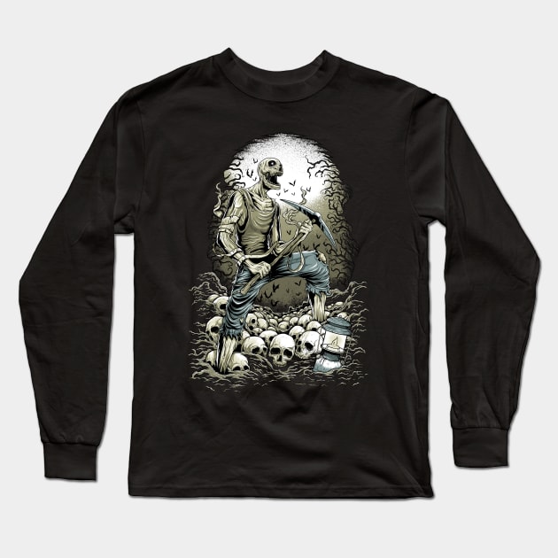 Graveyard Shift Long Sleeve T-Shirt by Dark Planet Tees